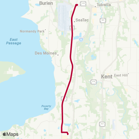Metro Transit Federal Way - SeaTac - Tukwila Intl Blvd Sta map