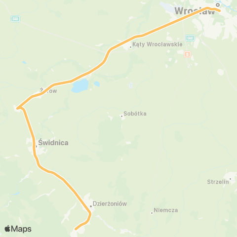 Koleje Dolnośląskie Wrocław — Jaworzyna Śl. — Świdnica — Bielawa map