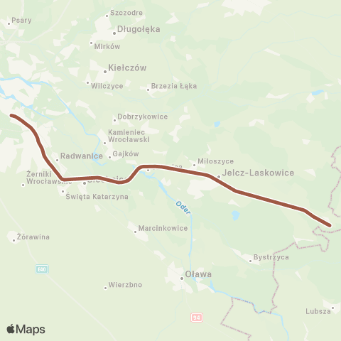 Koleje Dolnośląskie Wrocław — Siechnice — Jelcz-Laskowice — Biskupice Oławskie map