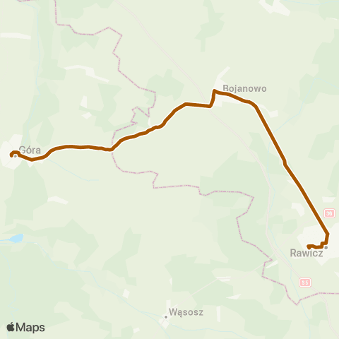 Koleje Dolnośląskie Rawicz — Bojanowo — Góra Śląska map