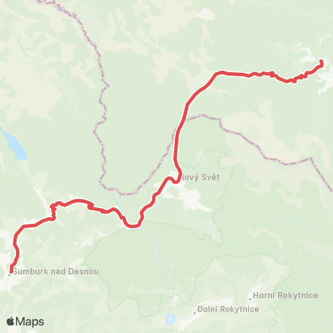 Koleje Dolnośląskie Szklarska Poręba — Harrachov — Liberec (Zastępcza Komunikacja Autobusowa) map