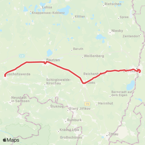 Koleje Dolnośląskie Wrocław — Legnica — Zgorzelec — Görlitz (Zastępcza Komunikacja Autobusowa) map