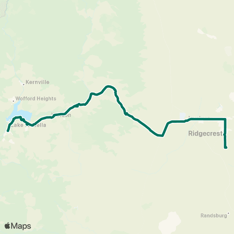 Kern Transit Lake Isabella - Ridgecrest map