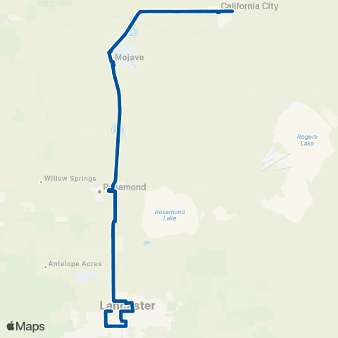 Kern Transit California City - Lancaster map