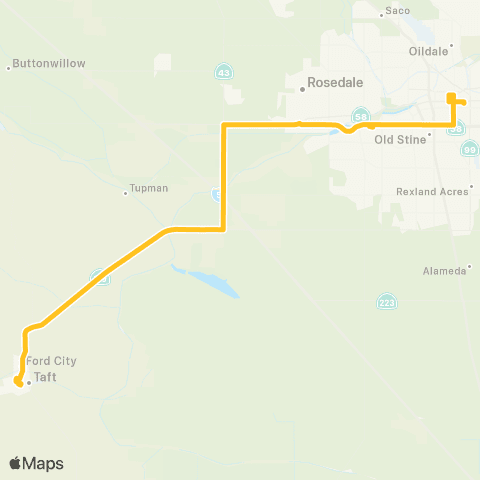 Kern Transit Taft - Bakersfield map