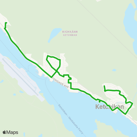 The Bus (Ketchikan Gateway Borough) Green Line Loop map