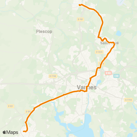 Kicéo Le Poteau - St-Avé Mairie - Gare SNCF - Rép. - Arradon Médiathèque map