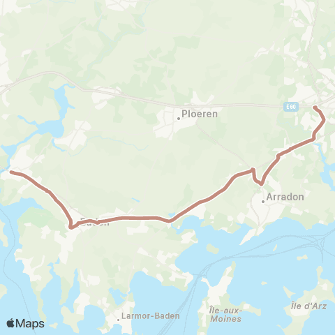 Kicéo Auray - Le Bono - Baden - Vannes map