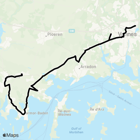 Kicéo Larmor-Baden Baden Arradon Vannes map