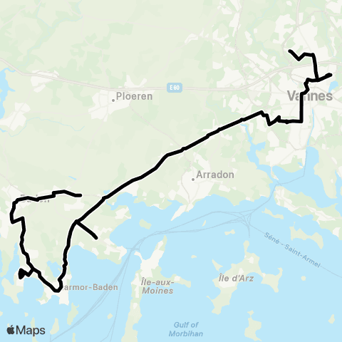 Kicéo Vannes Arradon Larmor-Baden Baden map