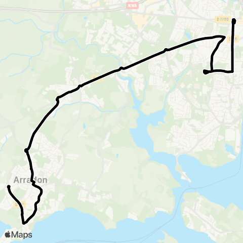 Kicéo Vannes vers Arradon map