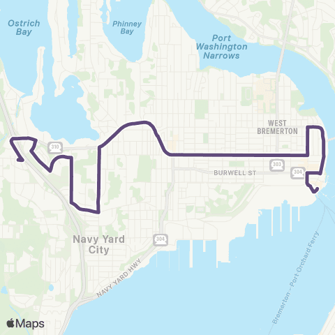 Kitsap Transit Bay Vista map