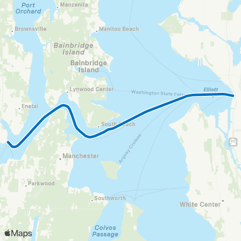Kitsap Transit Seattle to Bremerton map