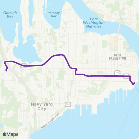 Kitsap Transit West Bremerton Express map