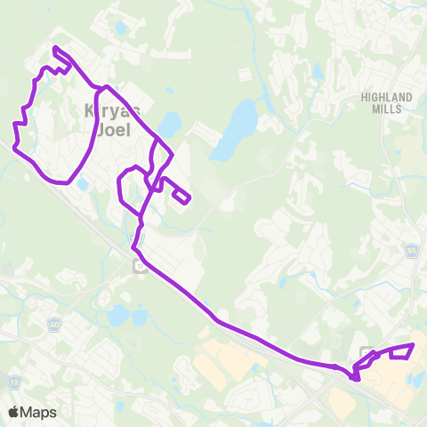 Transit Orange - Kiryas Joel Woodbury Route map