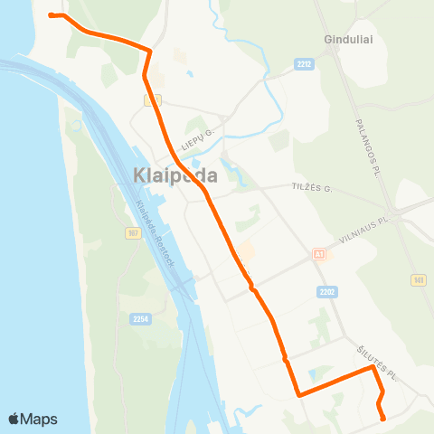 Klaipėdos keleivinis transportas Mogiliovo G. - Taikos Pr. - Melnragė map