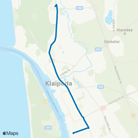 Klaipėdos keleivinis transportas Naikupės G. - Ligoninės map