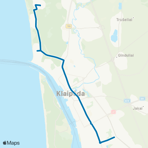 Klaipėdos keleivinis transportas Statybininkų Pr. - Giruliai map