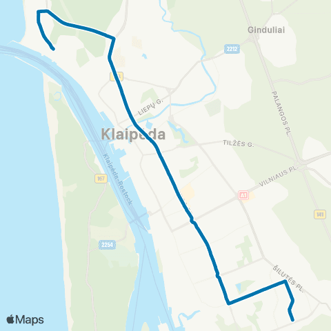 Klaipėdos keleivinis transportas Mogiliovo G. - Melnragė map