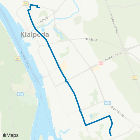 Klaipėdos keleivinis transportas Autobusų Stotis - Jūrininkų St. map