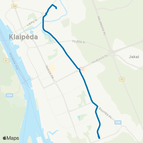 Klaipėdos keleivinis transportas Autobusų Parkas - Jūrininkų St. map