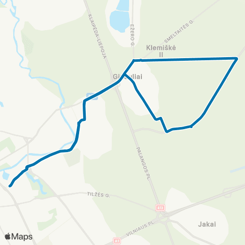 Klaipėdos keleivinis transportas Klaipėda - Ginduliai - Klemiškė II - Klaipėda map