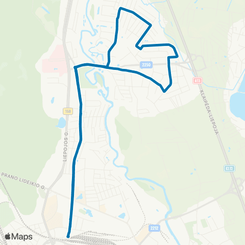 Klaipėdos keleivinis transportas Žiedo St. - Kretingos G. - Tauralaukis - Žiedo St. map
