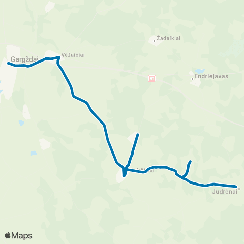 Klaipėdos keleivinis transportas Gargždai - Judrėnai map