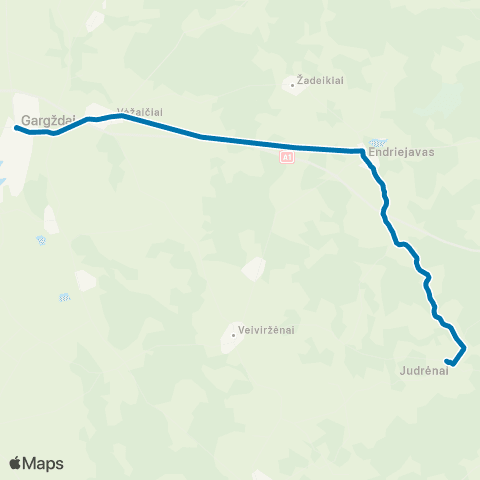 Klaipėdos keleivinis transportas Gargždai - Antkoptis - Judrėnai map