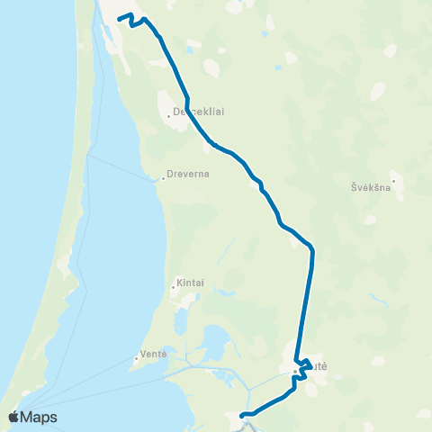 Klaipėdos keleivinis transportas Klaipėda - Rusnė map