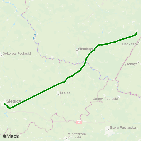 Koleje Mazowieckie Siedlce — Czeremcha map