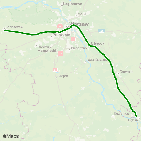 Koleje Mazowieckie Warszawa — Dęblin map