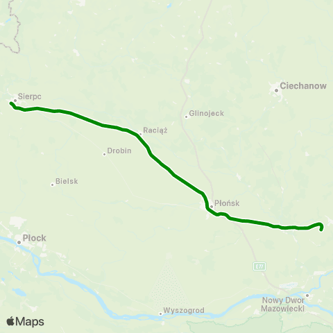 Koleje Mazowieckie Nasielsk — Sierpc map