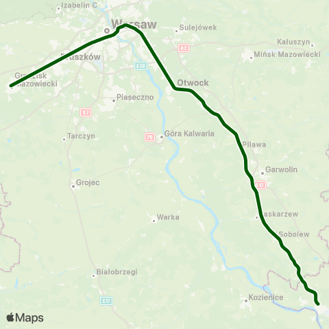 Koleje Mazowieckie Warszawa — Skierniewice (Przyspieszony) map