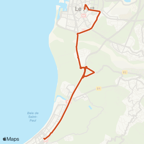 Kar'Ouest Gare rout. de St-Paul - CHOR - Pôle d'échange du Port map