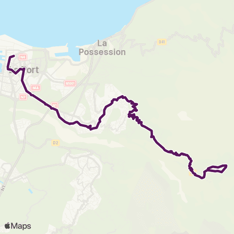Kar'Ouest Dos d'Ane - Ste-Thérèse - Pôle d'échange du Port - Glacière map