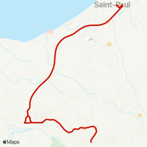 Kar'Ouest Gare rout. de St-Paul - Éperon - Mairie St-Gilles-les-Hauts (par RDT) map