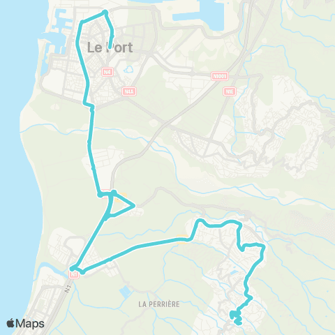 Kar'Ouest Piscine Bois-de-Nèfles - Pôle d'échange du Port (par Cambaie) map