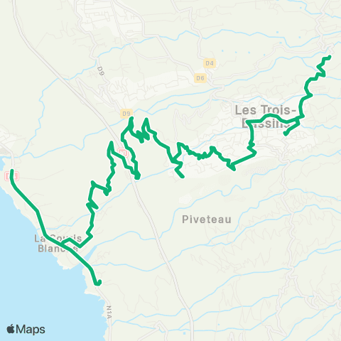 Kar'Ouest Bras Calebasse - Château d'Eau - Mairie de Trois-Bassins - Pointe de Trois-Bassins map