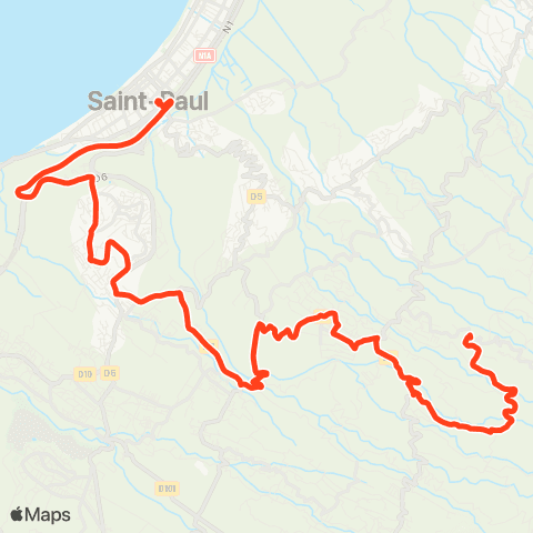 Kar'Ouest Gare de St-Paul - Bras Mouton - Feoga 1 map