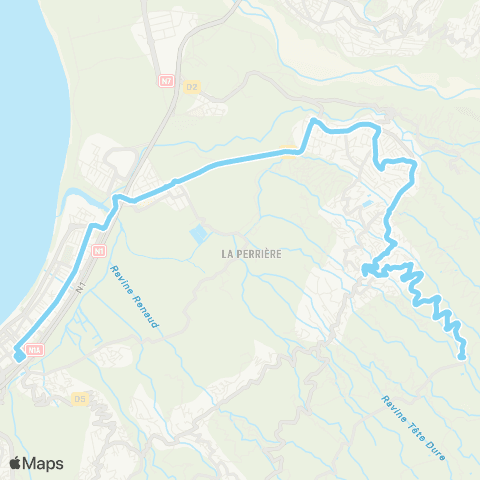 Kar'Ouest Ch. des Barrières - Ch. Hoarau - Bras Mort - Gare rout. de St-Paul map