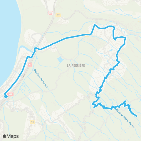 Kar'Ouest Ravine Renaud - Bel Air - Gare de St-Paul map