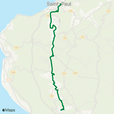 Kar'Ouest Gare rout. de St-Paul - La Saline (Prisami) - Barrage Vergers map