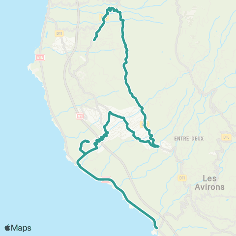 Kar'Ouest Grand Fond - RD13 - Piton St-Leu - Bois de Nèfles/Bois Blanc map