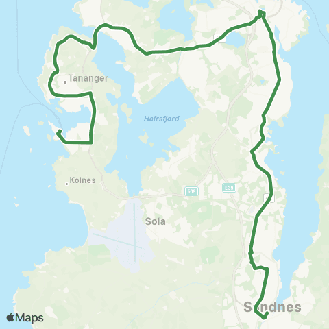 Kolumbus Busslinje i Rogaland map