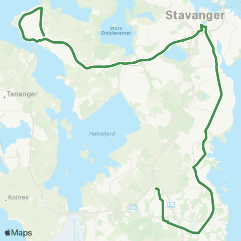 Kolumbus Busslinje i Rogaland map