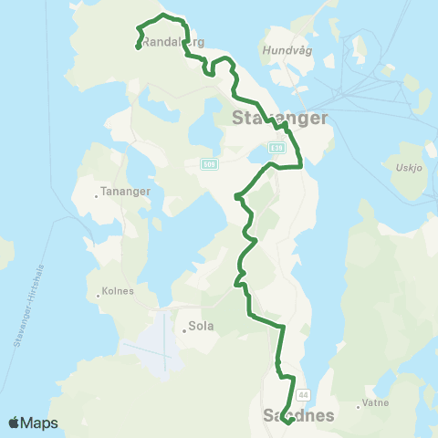 Kolumbus Busslinje i Rogaland map