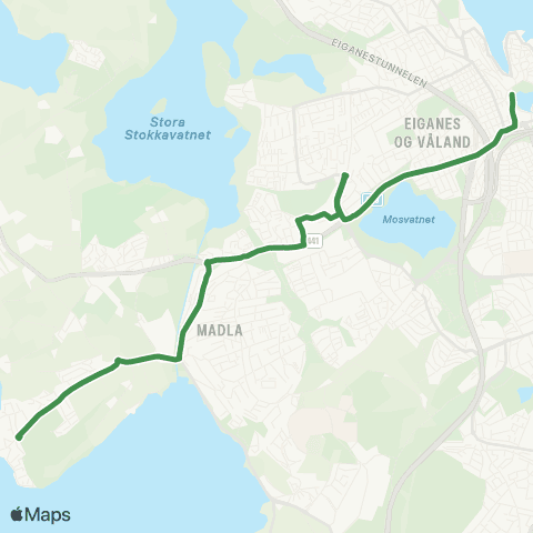 Kolumbus Busslinje i Rogaland map