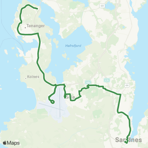 Kolumbus Busslinje i Rogaland map