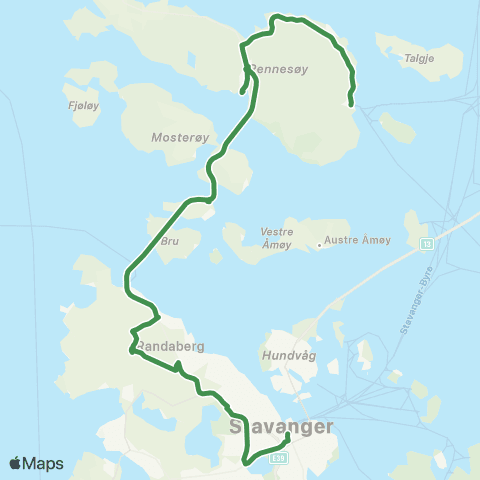 Kolumbus Busslinje i Rogaland map